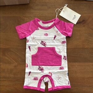 Kyte BABY Pink shortall - Pink and White shells - NWT